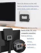 NOTMBESTM Adjustable Wall Mount Shelf Holder for Mini pc, WiFi Router, Modem, Universal Cable Box Mount Fit for Mac mini, TV Box, Media Players and Other Devices with Thickness Up to 65 mm (Black)
