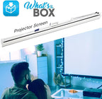 Projector Screen 84" with Floor Standing Portable Fold-Out Roll-Up Tripod Manual, Mobile Movie Screen, Home Theater Cinema Wedding Party Office Presentation, Quick Assembly