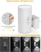 L LOHAS LED Bright Night Light, Night Lights Plug into Wall, Daylight White, Dimmable Nightlight Plug in White Shade, Light Sensor, Decorative LED Nightlights for Hallway Bathroom Kitchen, 2 Pack