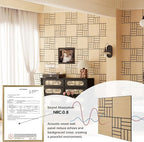 ARMURO 4 Packs Acoustic Wall Panels - Self-Adhesive 3D Wood Slat Wall Panel- Peel and Stick Sound Absorbing Panels for Noise Reducing - Feature Wall Decor for Home & Office