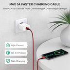 etguuds USB A to USB C Cable 4ft, 2-Pack, 3A Fast Charging Type C Charger Cord for iPhone 17 16 15 Pro Max 16e 17 Air, Samsung Galaxy S25 S24 S23 S22 S21 S20 A17 A16 A56 A55 Flip Fold, Red
