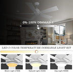 SMAAIR Smart Wifi LED Ceiling Fan, 52inch Plywood Indoor/Outdoor smart ceiling fan with Remote, App control with Timer and Schedule, Compatible with Alexa/Google Assistant/Siri Shortcuts (White)