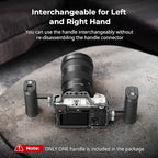 SmallRig Mini Side Handle for 1/4"-20 Threaded Holes, Camera Cage Handle for Left or Right Hand, Up and Down Adjustable, with Built-in Cold Shoe & Threaded Hole - 4755
