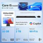 Lenovo IdeaCentre I All-in-One PC, 24" FHD 100Hz Touchscreen Display, Intel Core i5-13420H, 16GB DDR5 RAM, 1TB SSD, Wi-Fi 6, Win 11 Pro, Wireless KB & M, Business Integrated Desktop Computer, Black