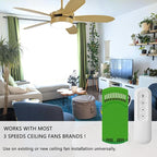 Ceiling Fan Remote Control Kit with Receiver, Replacement for Hunter 99770, 99772, 99392, 99813, Universal 3-Speeds Remote Control Kit, Fans Control with Dimmer