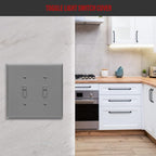 ENERLITES Double Light Switch Wall Plate, Toggle Switch Plate, Gloss Finish, 2-Gang Mid-Size 4.88" x 4.92", Unbreakable Polycarbonate Thermoplastic, UL Listed, 8812M-GY, Gray