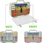 Aptbyte Battery Organizer Storage Holder Box Case with Tester- 269 Batteries Double-Sided Variety Pack, Holds AA AAA 4A C D Cell 9V 3V Lithium LR44 CR2 CR123 CR1632 18650 Button- White(Box Only)