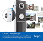 Tapo by TP-Link Smart Video Doorbell Camera with Chime, Battery or Wired, 2K QHD Color Night Vison, No Monthly Fee, 180° Ultra-Wide Head-to-Toe View, Ring Call, Free AI Detection, Local Storage (D225)