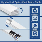 47in TV Cord Hider, YCLYC Cord Hider for Wall Mount TV, Large Cable Hider, Paintable Wire Covers for Cords, Cable Management Cord Organizer, Wire Hiders for TV on Wall 3*L15.7in W2in H0.7in, Black