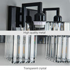 FDPBY Modern Bathroom Vanity Light 2-Lights Plating Black Vanity Light Crystal Wall Light Bathroom Light Fixtures