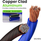 GEARit 8 Gauge Wire (25ft Each - Black/Blue Translucent) Copper Clad Aluminum CCA - Primary Automotive Wire Power/Ground, Battery Cable, Car Audio Speaker, RV Trailer, Amp, Electrical 8ga AWG 25 Feet
