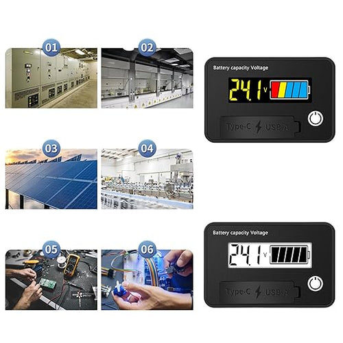 12V 24V Battery Capacity Indicators DC8-30V Leads Acid Lithium Voltages Tester Charging Levels Indicators Battery Capacity