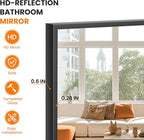 Bathroom Vanity Mirror for Wall, 60" x 36" Metal Framed Rectangular Bathroom Wall Mirror for Over Sink, HD Shatterproof Glass, Hangs Horizontally or Vertically(Black)