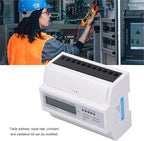 Tyenaza Electric Meter, 3 Phase 4 Wire 7P LCD Digital Display DIN Rail Mount Power Monitor