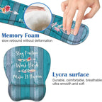 Mouse Pad Wrist Support and Keyboard Wrist Rest Set with Coasters, Stay Positive Work Hard and Make It Happen Inspirational Quote Non-Slip PU Base Ergonomic Mousepad for Home Office Working Studying