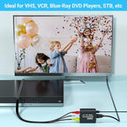 GINGIN AV to HDMI Converter, AV to HDMI Adapter Support 720p/1080p for PS1/PS2/PS3/Xbox 360/WII/N64/SNES/STB/VHS/VCR/Blue-Ray DVD Players
