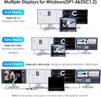 USB C Docking Station Dual DP Monitor, Displayport Docking Station with Dual DP, HDMI, VGA, USB2.0 Ports for Lenovo HP Dell, Windows System Computer