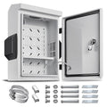 Outdoor Electrical Box, Cold-Rolled Steel Plate, Aluminum Alloy Back Beam, One-Piece Ventilation Design, IP65 Waterproof, Wall/Pole Mounted (15.7" x 11.8" x 5.9")
