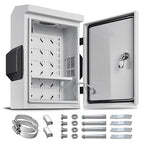 Outdoor Electrical Box, Cold-Rolled Steel Plate, Aluminum Alloy Back Beam, One-Piece Ventilation Design, IP65 Waterproof, Wall/Pole Mounted (15.7" x 11.8" x 5.9")