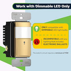 TOPGREENER Motion Sensor Light Switch, Occupancy & Vacancy Motion Sensor Switch, 𝐎𝐩𝐞𝐫𝐚𝐛𝐥𝐞 𝐖𝐢𝐭𝐡𝐨𝐮𝐭 𝐆𝐫𝐨𝐮𝐧𝐝 𝐖𝐢𝐫𝐞, No Neutral Wire, Single Pole, TDOS5-HL-GD, Gold