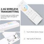XXK 4-Zone 2.4G Wireless RF Remote Control, 99ft 360 Control, 4 Channel Group Control for Home CCT LED Strip Lights