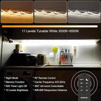 20ft COB LED Strip Lights, Bluetooth Smart App Tunable 3000K~6500K White Daylight to Warm White Light Strip with Remote Dimmable for Bedroom Kitchen Home Lighting