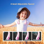 Kids Neck Fan, Portable Bladeless Fans for Kid 4-14Y Girls & Boys, 2600mAh USB Personal Mini Cooling Fan for Travel/Camping/Study, 4 Speeds, Lightweight, Compact, Perfect Summer Gifts for Kids