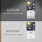 Smoaffly Planet Solar System Universe Galaxy Space Night Light Plug-in LED Nightlights Auto Sensor Night Lamp Dusk-to-Dawn Lamp Home Decor for Nursery Children Girls Boys