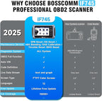 2026 BOSSCOMM IF745 OBD2 Scanner, All Systems Car Code Reader Scan Tool with 6 Resets, ABS Bleeding/Oil/EPB/SAS/Throttle/Battery, Car Scanner Diagnostic Tool for All Vehicles, Lifetime Free Update