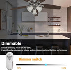 Ceiling Fan Remote Control Replacement, Compatible with Harbor Breeze KUJCE10311/TR214A KUJCE10712/TR214B 2BB78-ITL-F304C | 3-Speed + Light Dimmer | Learning Key Setup with Wall Mount (Remote Only)