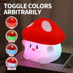 Rytinazzz Mushroom Night Light, Color Changing & 50-Hour Battery, Squishy Lamp with Pat Control for Kids Room Decor, USB Rechargeable, Valentines Gifts