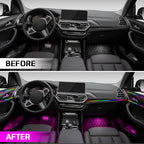 Dreamcolor Acrylic Interior Car Lights, WEBUPAR Car Accessories 18 in 1 Car LED Strip Lights with APP Control and 213 Modes, 175 inches 593 LEDs Fiber Optic Lights, RGB Neon Car Lighting