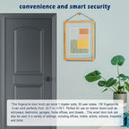 iuknob Fingerprint Door Knob with Keypad and Key, Smart Biometric Digital Lock with Voice Navigation Programming, Combination Zinc Electronic Handle for Interior Doors, Entry Gate,Bedrooms,Garage.