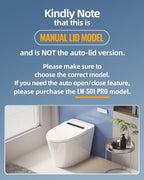 Luoware Smart Toilet, One Piece Toilet with Built-in Heated Bidet Seat, Auto Flush, Foot Sensing Flush, Built-in Tank & Pump-Assisted, Warm Water & Dryer, LED Display, Night Light, Manual Lid
