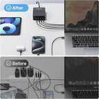 RYND 2026 Latest USB C Fast Charger,165W GaN 4-Port Charging Station Hub Block Cube, USB C Wall Charger Blocks with Dual Type C Ports,for iPad/iPhone 17 16 15 14 13 12 Pro Max Pixel Note Galaxy