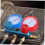 AKOOSY Automotive Manifold Gauge Set High Pressure Gauge with Hoses for Car Air Conditioner Maintenance Cooling Pressure Monitor HVAC Tool for Efficient Repairs