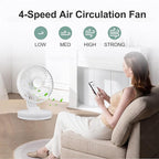MAWFOZIN Small Desk Fan With Night Light, Auto Oscillating Table Fan With 3000mAh Rechargeable Battery, USB Personal Fan With 4 Speeds Wind, Adjustable Fan For Home, Office Bedroom, Camping (white)