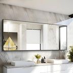 30x72inch Bathroom Mirror, Black Rectangle Mirror with Thin Frame, Large Rectangular Wall Mirrors for Bathroom, Living Roomm, Hair Salon, Big Farmehouse Mirror Hang Horizontal/Vertical