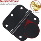 Rounded Door Hinges 3-1/2" x 3.5 inch, 5/8 Radius, Matte Black 3 ½ Inch 6 Pack