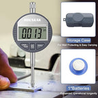 HDLNKAK Electronic Digital Dial Indicator Gauge Inch/Metric Conversion 0-1 Inch/25.4 mm Digital Probe Indicator Dial Test Gauge High Resolution: 0.0005''/0.01mm