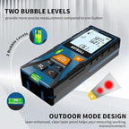 Laser Distance Meter 393ft – Digital Laser Measuring Tool with LCD Backlit Display, Area Volume Pythagorean, ±2mm Accuracy, Class II, Electronic Tape Measure for DIY Construction – AAA Battery Powered
