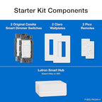 Lutron Caseta Original Smart Dimmer Switch Kit, 2 Dimmer Switches, 2 Wall Plates, 2 Pico Remotes, and Smart Hub, Works with Alexa, Apple Home, Google Home, 3 Way, 150W, No Neutral, P-BDG-PKG2W-A