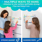 QUOKKA Reward Chart for Kids - Magnetic Behavior Chore Chart for Kids at Home - Dry and Erase Routine and Responsibility - Use 84 Magnets & 102 Stars - from Toddlers to Teens