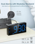 Loud Alarm Clock for Heavy Sleepers Adults,Bed Shaker Alarm Clock with 2 Alarms for Everyday/Weekday/Weekend,Dimmer,Snooze,USB Charging Port,12/24H DST,Vibrating Clock for Hard of Hearing/Teens