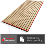 Art3d 4-Piece Wood Slat Acoustic Panels for Stylish Decor and Noise Reduction, 3D Textured Panel for Ceiling and Wall, Oak