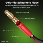 GearIT 14 AWG Speaker Cable with Banana Plugs 14Ga Banana Wire for Bi-Wire Bi-Amp HiFi Surround Sound