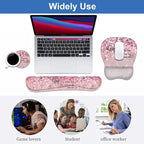 Ergonomic Mouse Pad Wrist Support and Keyboard Wrist Rest Set with Coasters, Non-Slip PU Base, Easy Typing & Pain Relief, Perfect for Home Office Working Studying, Quote Bible Verses Psalm 46:5