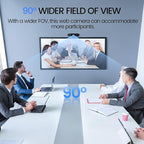 EMEET 1080P Webcam with Microphone, C960 Web Cam, 2 Mics, 90° FOV, USB Type-A & A-to-C Adapter, Plug&Play Computer Camera for Online Calling, Zoom/Teams/Facetime, Switch 2 Camera Support, 2025 Version
