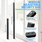 ZhouDaShu Adjustable Window Security Bars, Window Bars Security Inside Vertical, Window Bar Lock Prevent Burglary, Window Safety Bars for Children, Window Stick Extend from 16.3-29.3 in(Black -4 pcs)