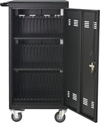 45-Bay Mobile Charging Cart with Keyed Lock, Steel Laptop & Tablet Charging Cabinet with Cable Management, Rolling Power Station for Classroom, Office, School, Library